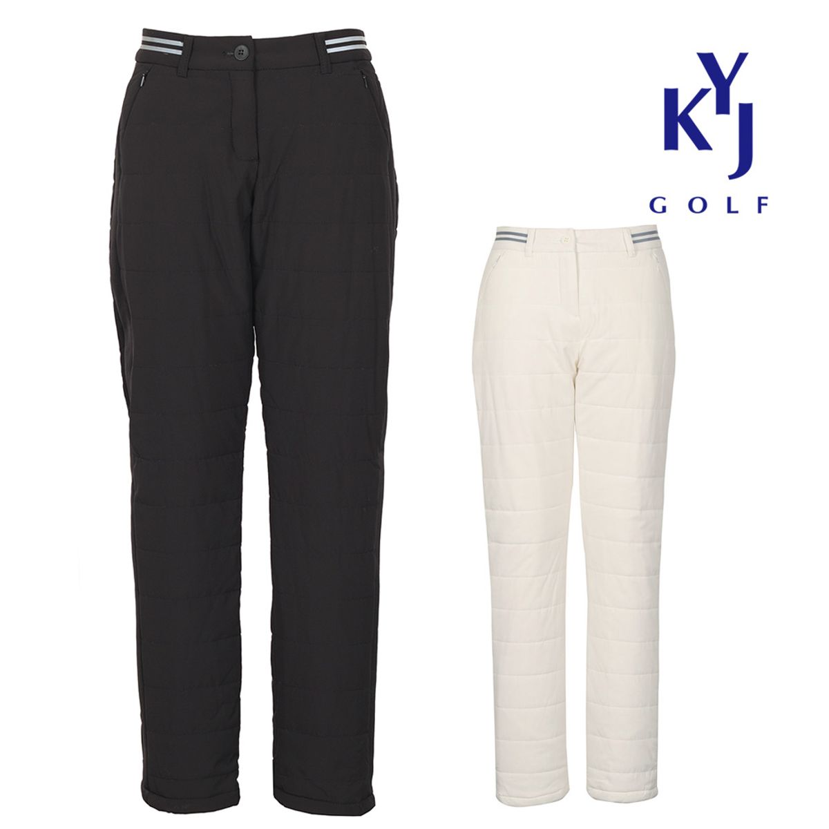 김영주 골프(KIM YOUNG JOO GOLF) 겨울 여성 라인스판 퀄팅 패딩 바지 KMWLSL16