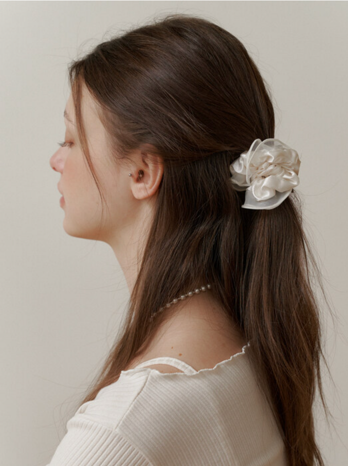 카인더베이비(KINDABABY) romatic mesh lace scurnch-cream