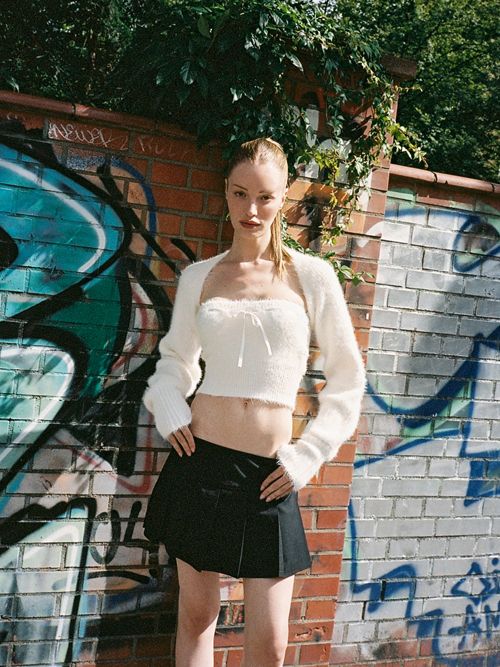 MUSINSA | NOT YOUR ROSE Fairy chiffon bolero (white)