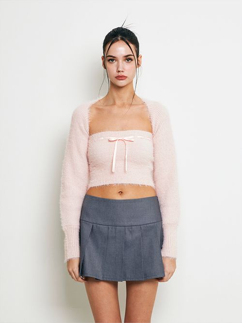 MUSINSA | NOT YOUR ROSE Soft Epi Bolero Set (Pink) 