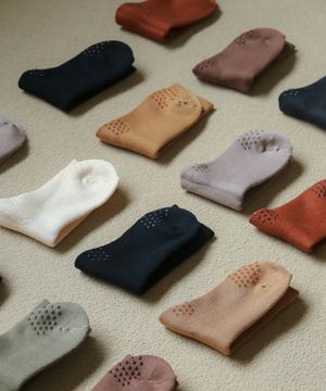 소프트 플리스 크루 솔리드 기모양말 4팩