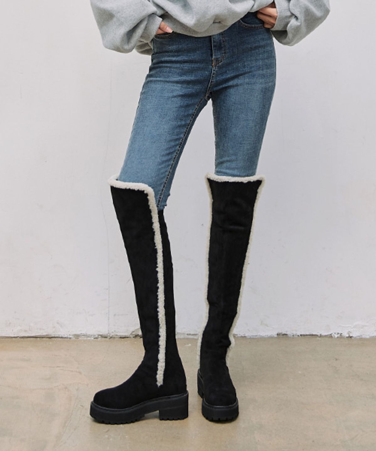 헤인트(HAINT) [기모안감] BELL SLIM DENIM PANTS