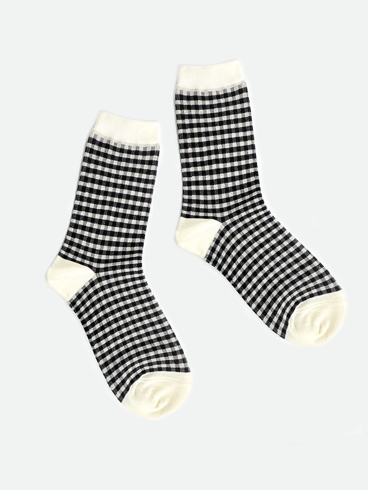 옐로우삭스(YELLOWSOCKS) 스몰 깅엄 체크 블랙