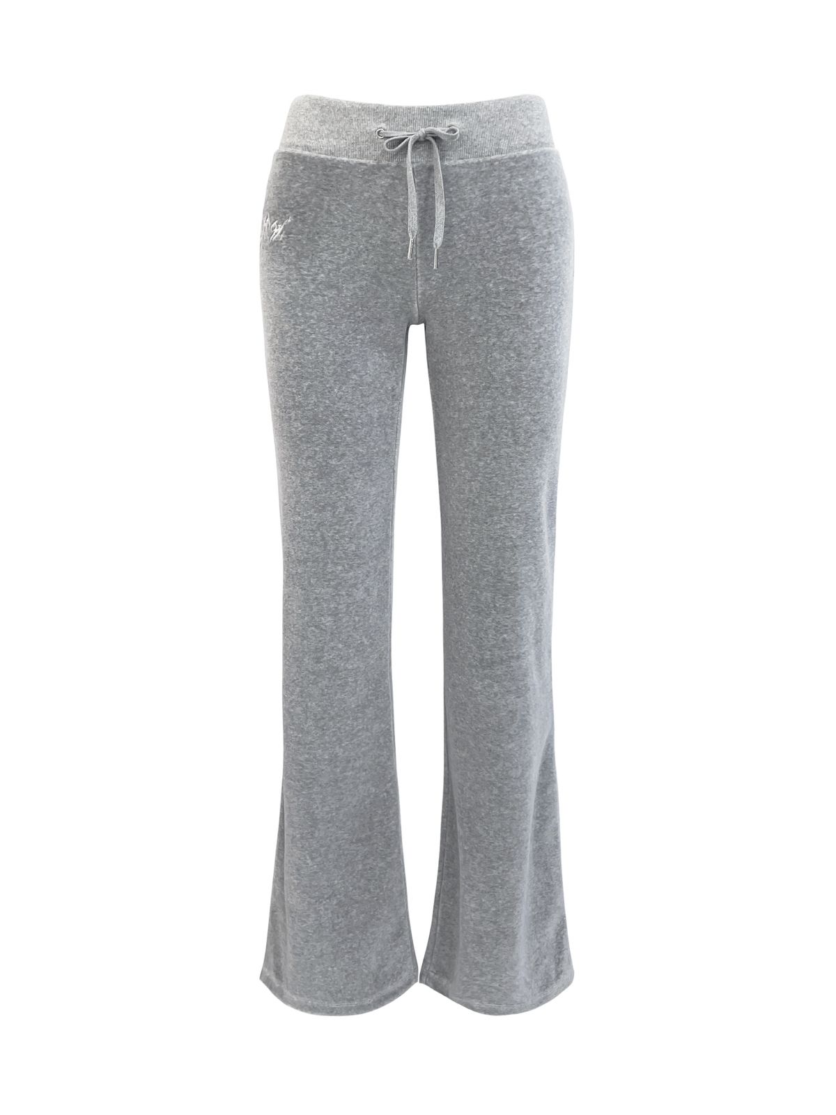 익스파이어드걸(EXPIRED GIRL) Signature Velvet Trackpants Melange Grey