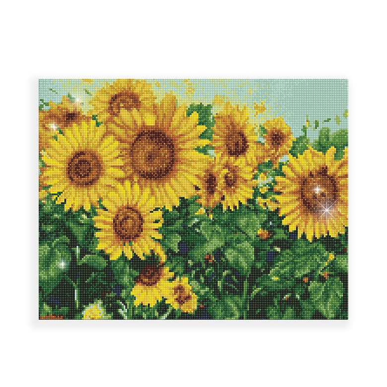 DIY캔버스형 보석십자수 40x50cm 해바라기 꽃밭