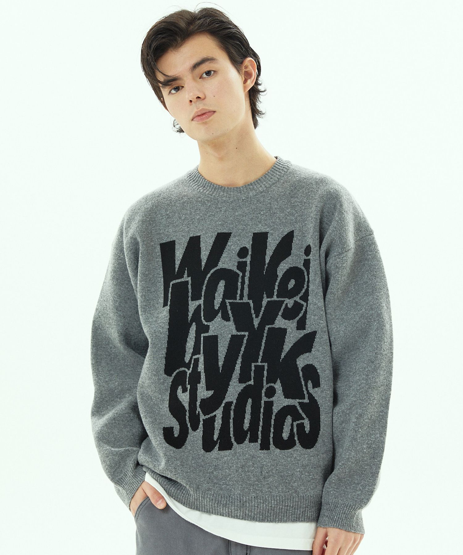 さらに100円引き◆Wai Kei◆Logo typography knit さらに100円引き◇Wai Kei◇Logo typography knit (Wai Kei