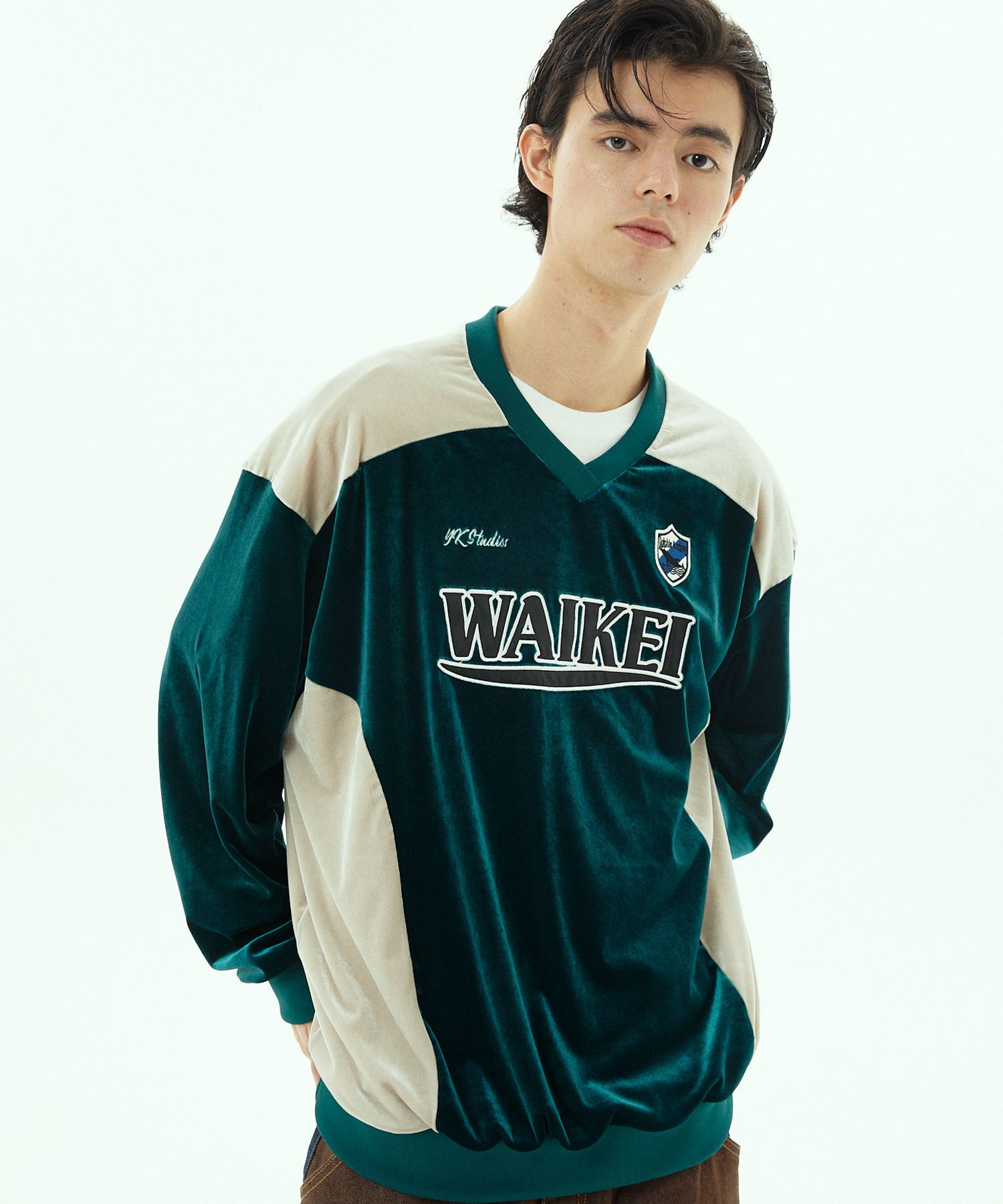 さらに100円引き◆Wai Kei◆Velvet uniform jersey tshirts MUSINSA | WAI KEI Velvet Uniform Jersey T-shirt Green