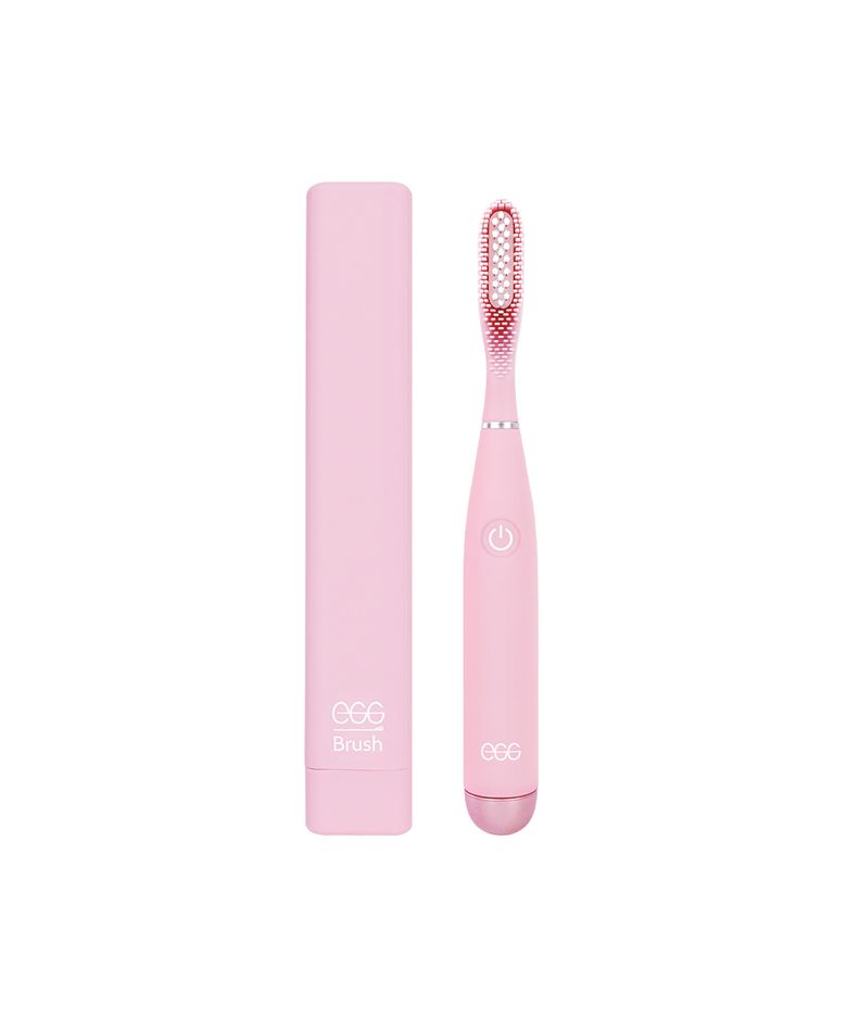 실리콘+나일론 전동칫솔 에그브러쉬 핑크