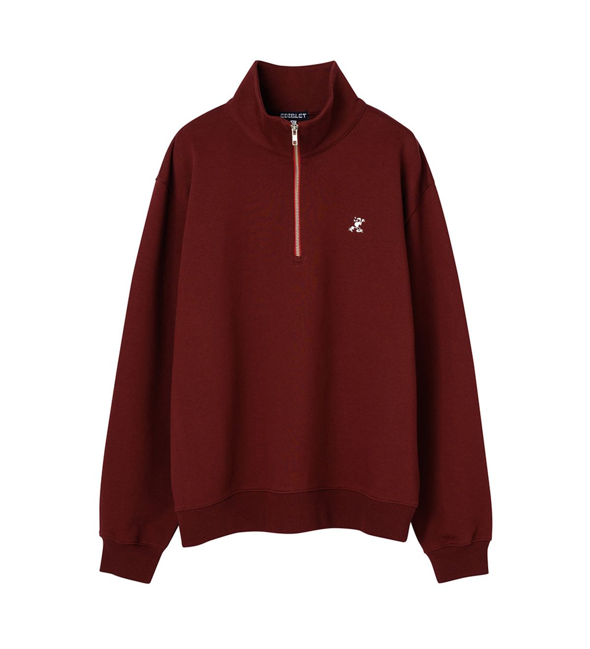 에디블렛(EDIBLET) 미니 에디 로고자수 반짚업 SWEAT SHIRT - BURGUNDY-