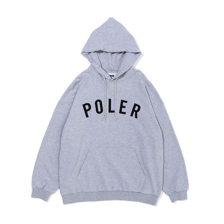 STATE APPLIQUE HOOD HEATHER GRAY