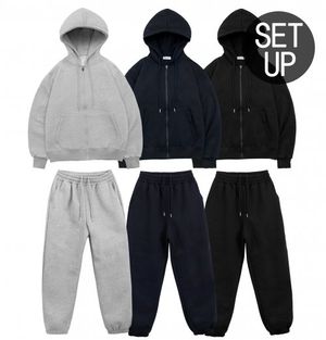 데일리 스웻 기모 후디집업 트레이닝 셋업