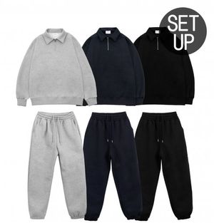 데일리 스웻 기모 하프집업 트레이닝 셋업