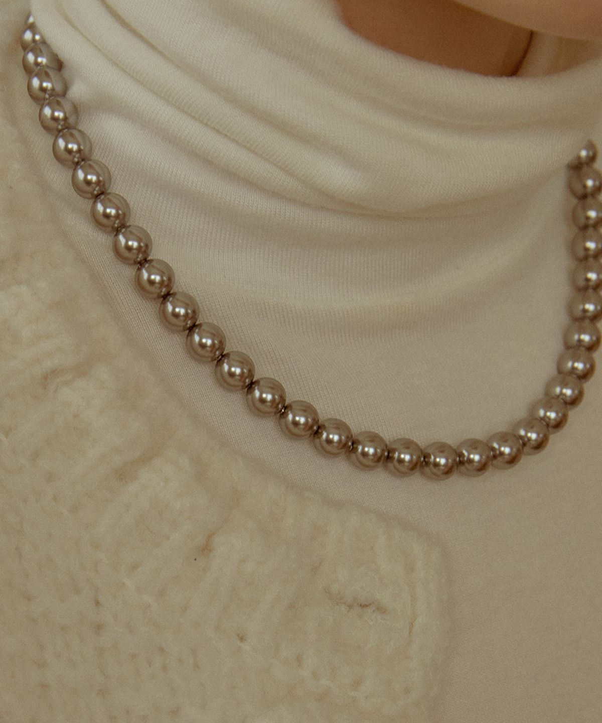 타티아나(TATIANA) (SILVER925) Black swan Pearl Necklace NZ2070