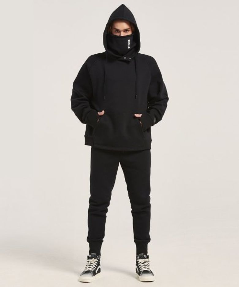 [세트] HAIRY FLEECE WOMENS SWEATSHIRT+WOMENS HOODIE+NECK WARMER+WOMENS JOGGERS((ZET BLACK) 4종