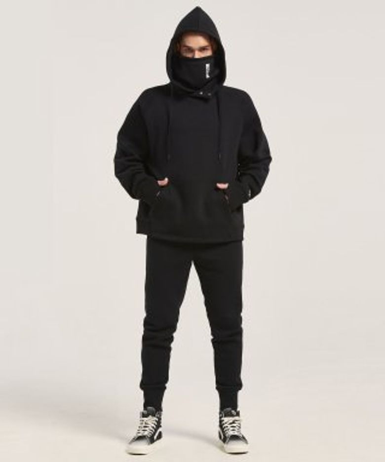 [세트] HAIRY FLEECE MENS SWEATSHIRT+MENS HOODIE+NECK WARMER+MENS JOGGERS(ZET BLACK) 4종
