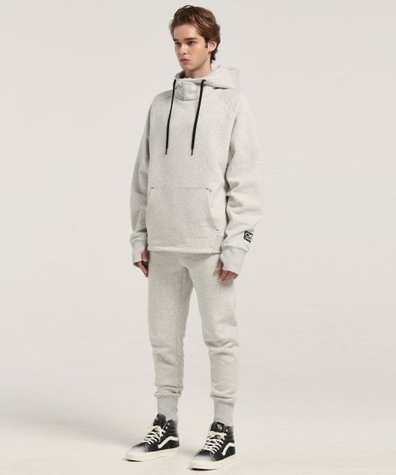 [세트] HAIRY FLEECE MENS HOODIE+NECK WARMER+MENS JOGGERS(M/GRAY) 3종