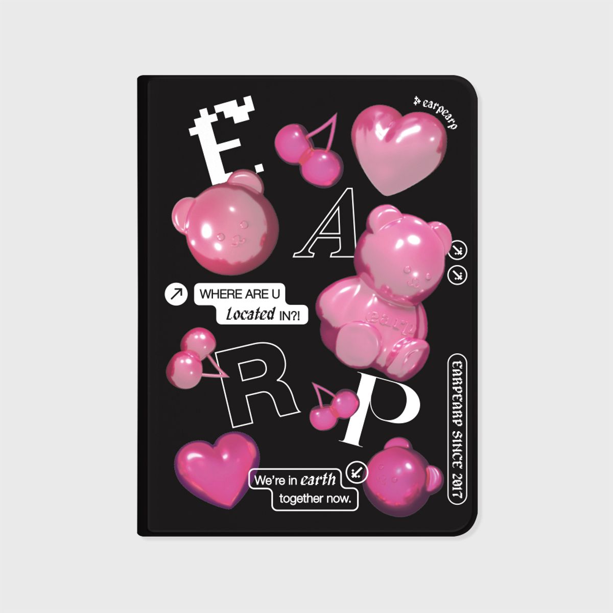 어프어프(EARPEARP) HOLOGRAM PINK FACO WORLD-BLACK(아이패드-커버)
