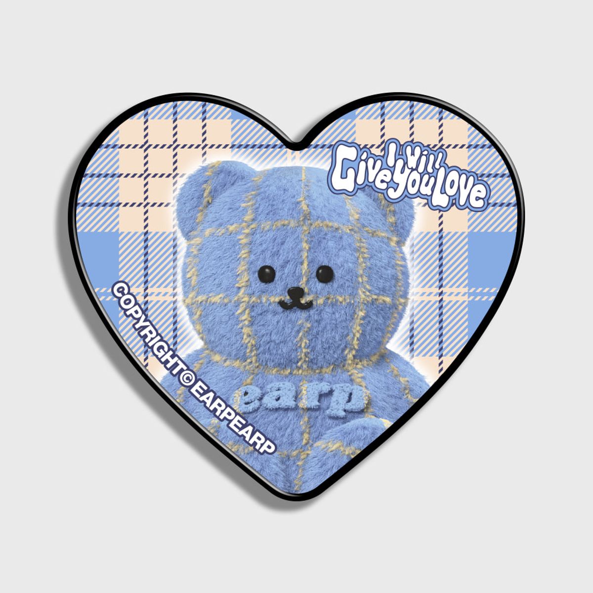 어프어프(EARPEARP) CHECK PATTERN LOVE BLUE FACO(하트톡)