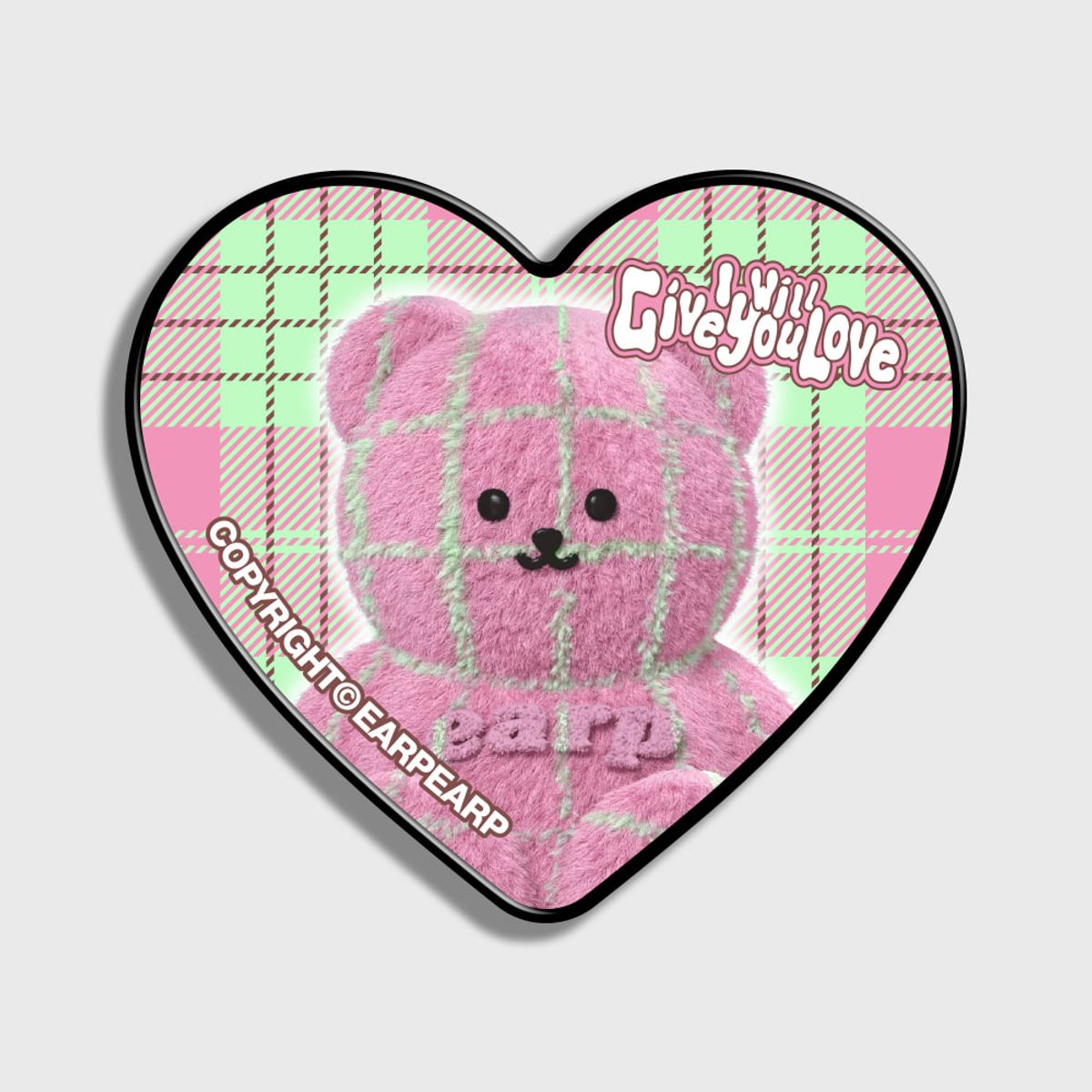 어프어프(EARPEARP) CHECK PATTERN LOVE PINK FACO(하트톡)