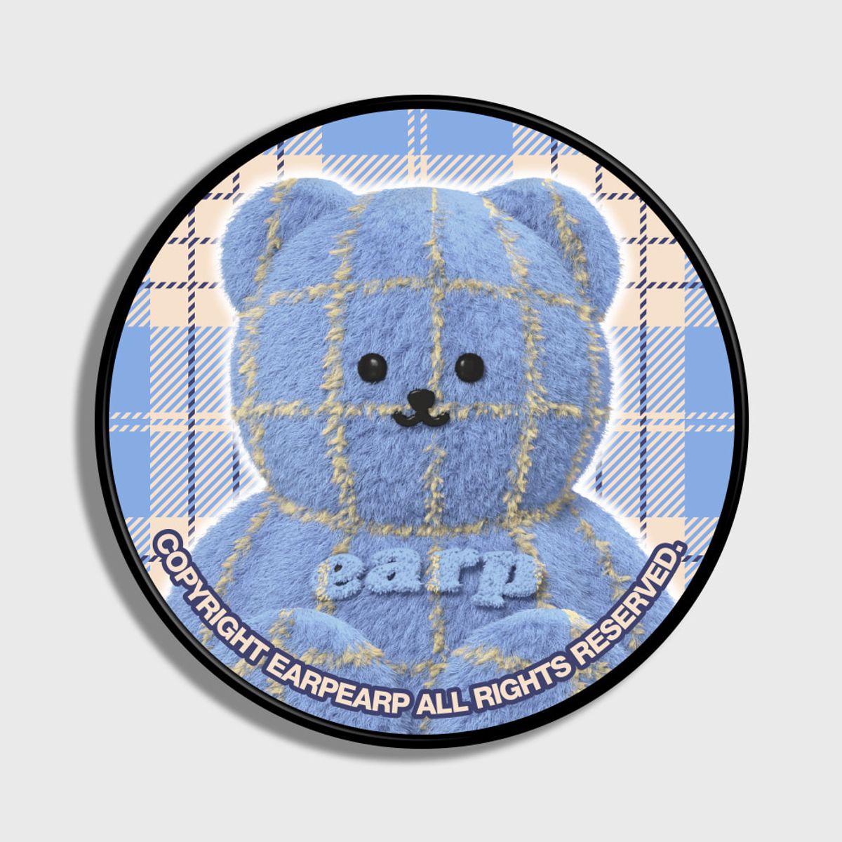 어프어프(EARPEARP) CHECK PATTERN LOVE BLUE FACO(스마트톡)