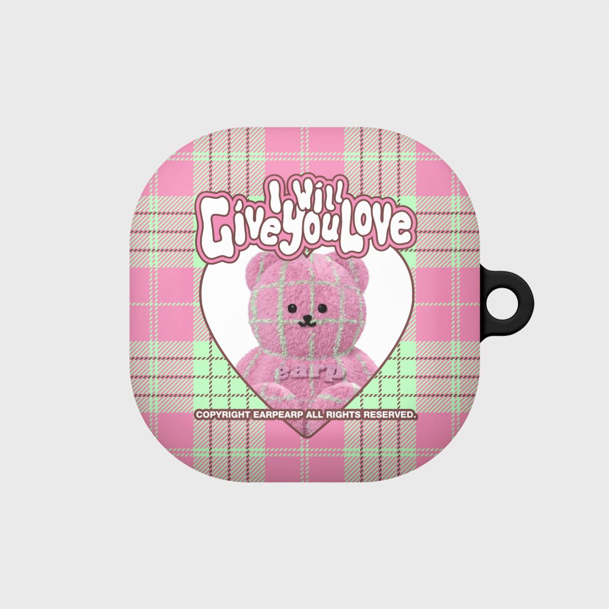 어프어프(EARPEARP) CHECK PATTERN LOVE PINK FACO(버즈-하드)