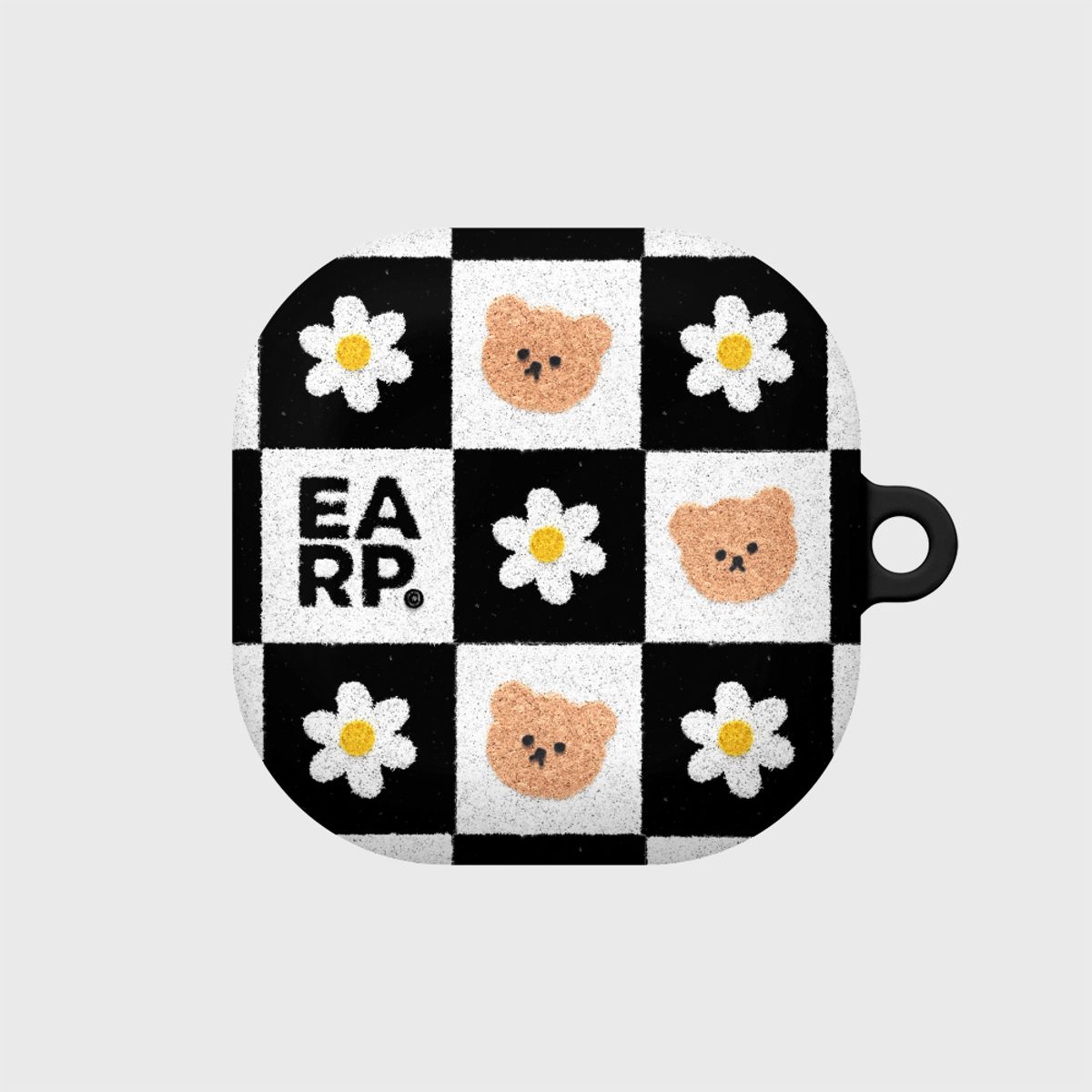 어프어프(EARPEARP) CHECKER BOARD FLOWER MERRY-BLACK(버즈-하드)