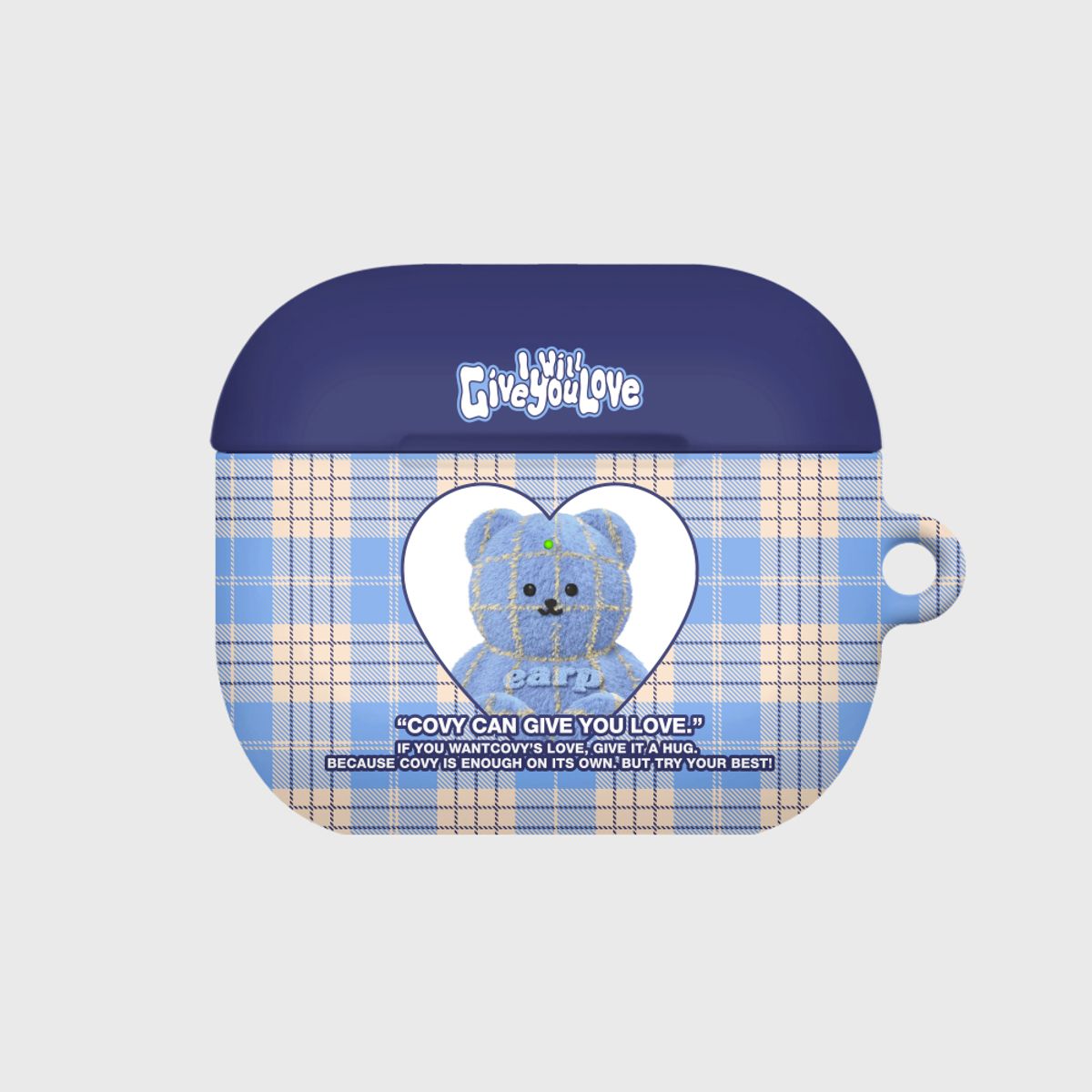 어프어프(EARPEARP) CHECK PATTERN LOVE BLUE FACO(에어팟3-하드)