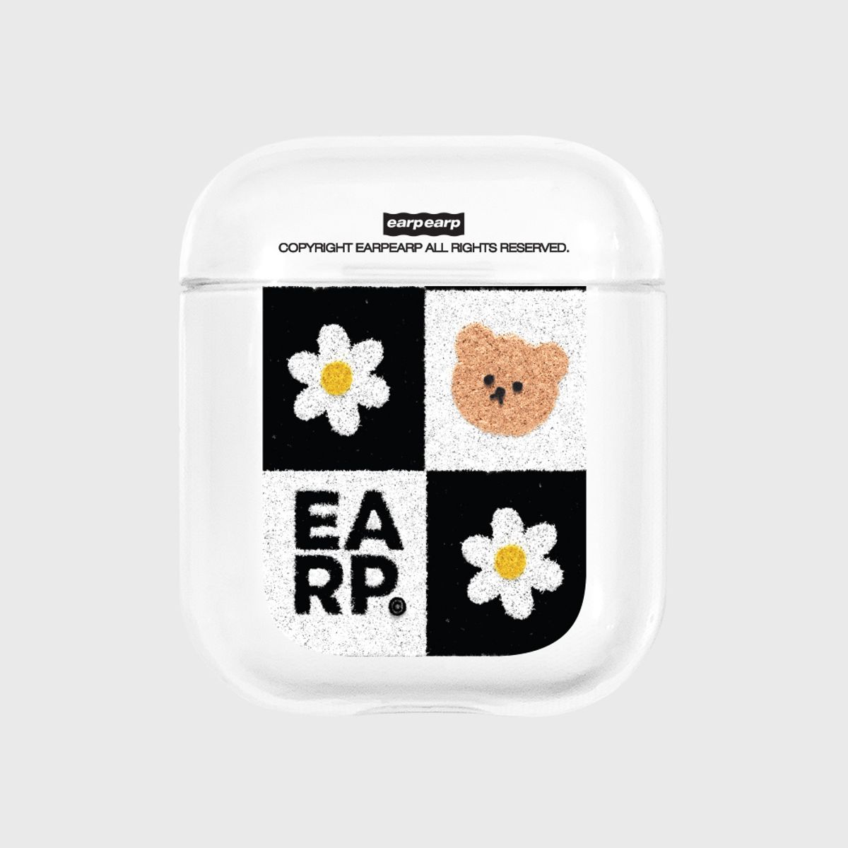 어프어프(EARPEARP) CHECKER BOARD FLOWER MERRY(에어팟-클리어)