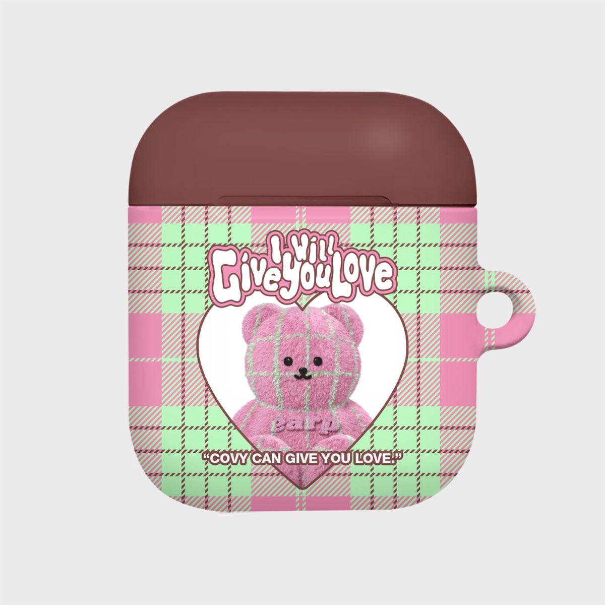 어프어프(EARPEARP) CHECK PATTERN LOVE PINK FACO(에어팟-하드)