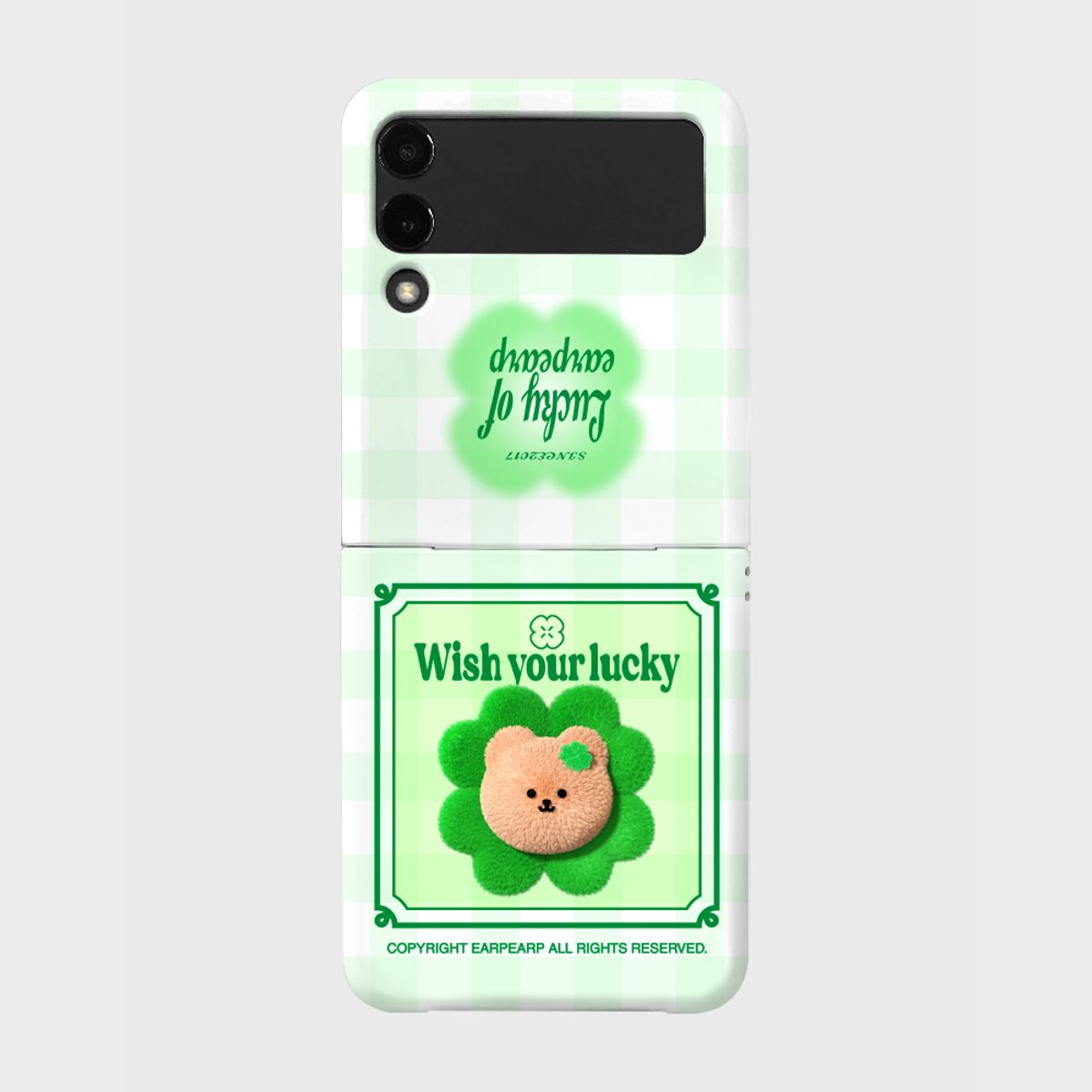어프어프(EARPEARP) CLOVER COVY FACE CARD-GREEN(Z플립-하드)