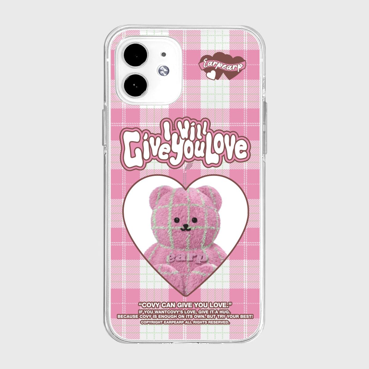 어프어프(EARPEARP) CHECK PATTERN LOVE PINK FACO(젤리)