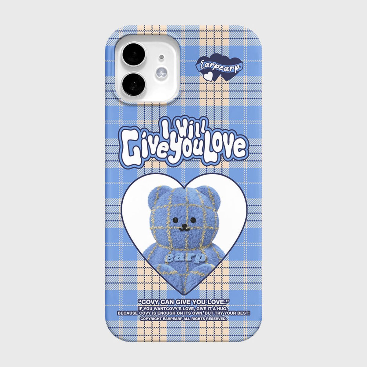 어프어프(EARPEARP) CHECK PATTERN LOVE BLUE FACO(하드)