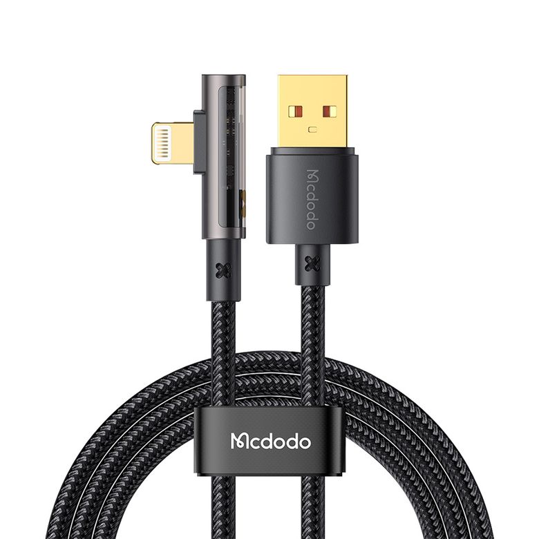 아이스 90도 USB-A to 8핀 고속충전 케이블 CA351