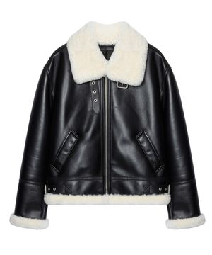 에비에이터 B-3 무스탕 자켓 [블랙/화이트]