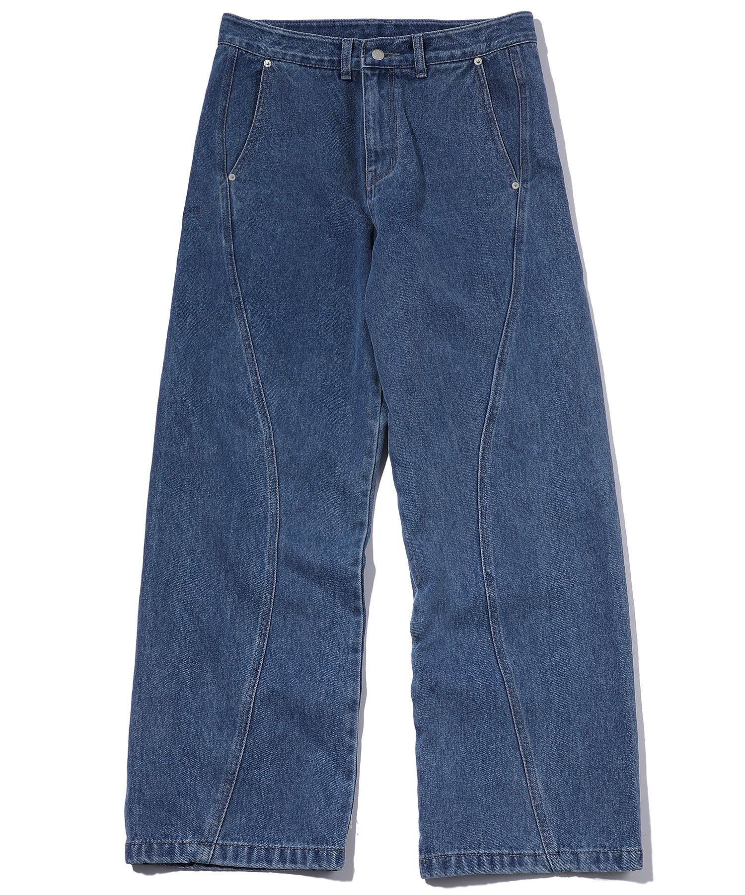 MUSINSA | CPGN STUDIO Curved Wide Denim Pants Indigo