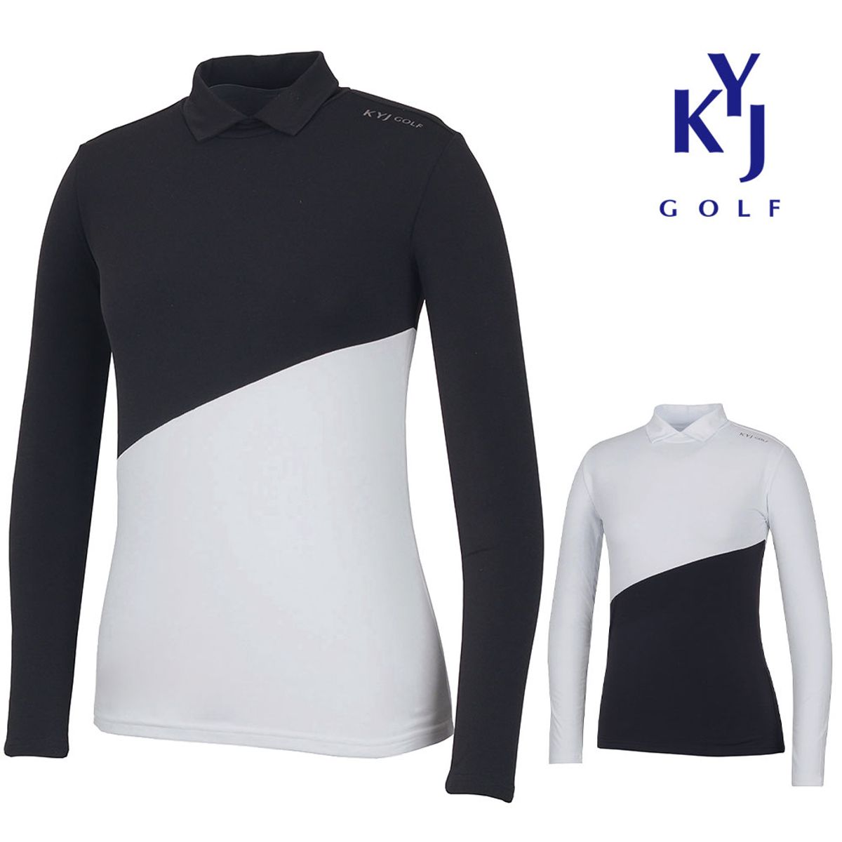 김영주 골프(KIM YOUNG JOO GOLF) 겨울 에리 투톤 소프트 기모 여성 이너티셔츠 KMWLTS98