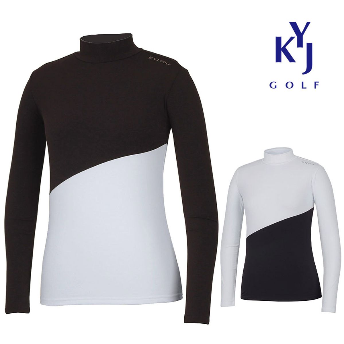 김영주 골프(KIM YOUNG JOO GOLF) 겨울 반목 투톤 소프트 기모 여성 이너티셔츠 KMWLTS99
