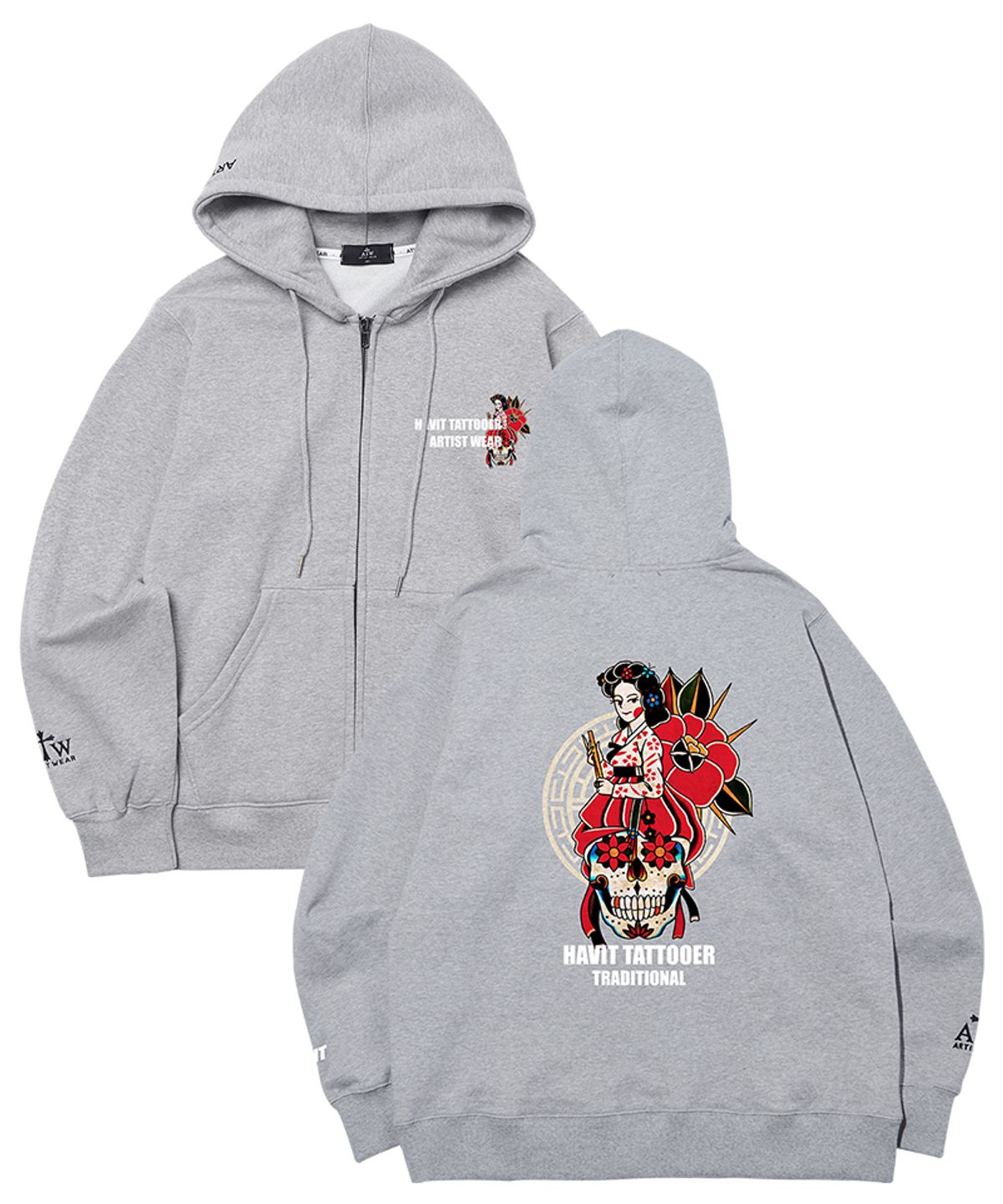 아티스트웨어(ARTISTWEAR) [ATW X HAVIT] 조선스컬 후드집업_GY