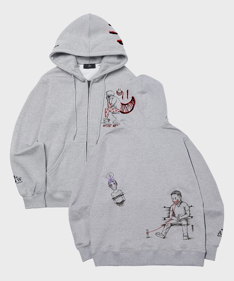 [ATW X TWOFACE] 스페이스아웃 후드집업_GY