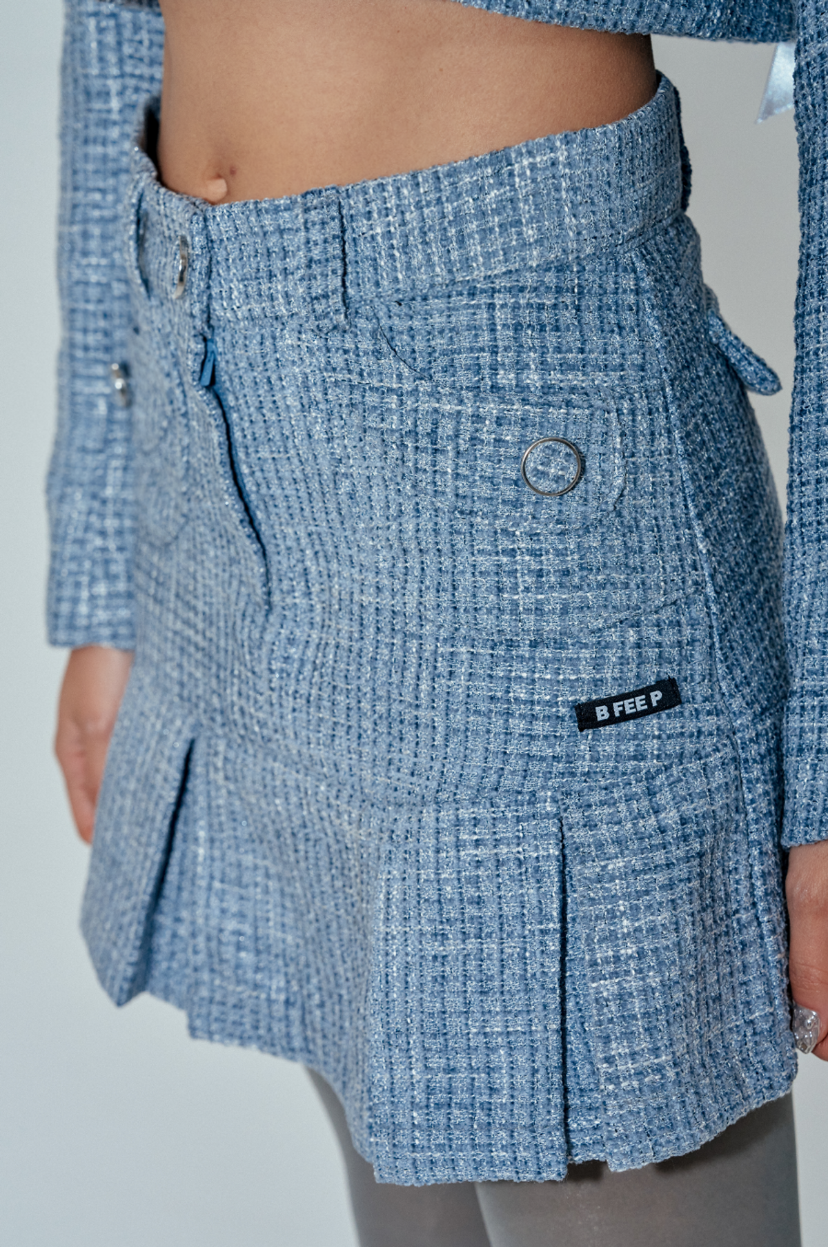 비피피(BFEEP) tweed skirt_sky