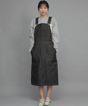 링클밴드 오버롤 스커트 SWB-612 데님블랙