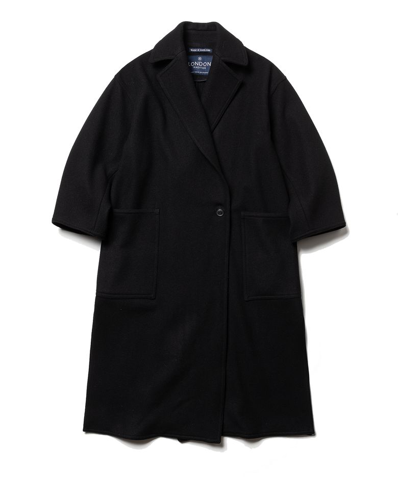 Slit Oversize Ladies Chester Coat - Black 6999