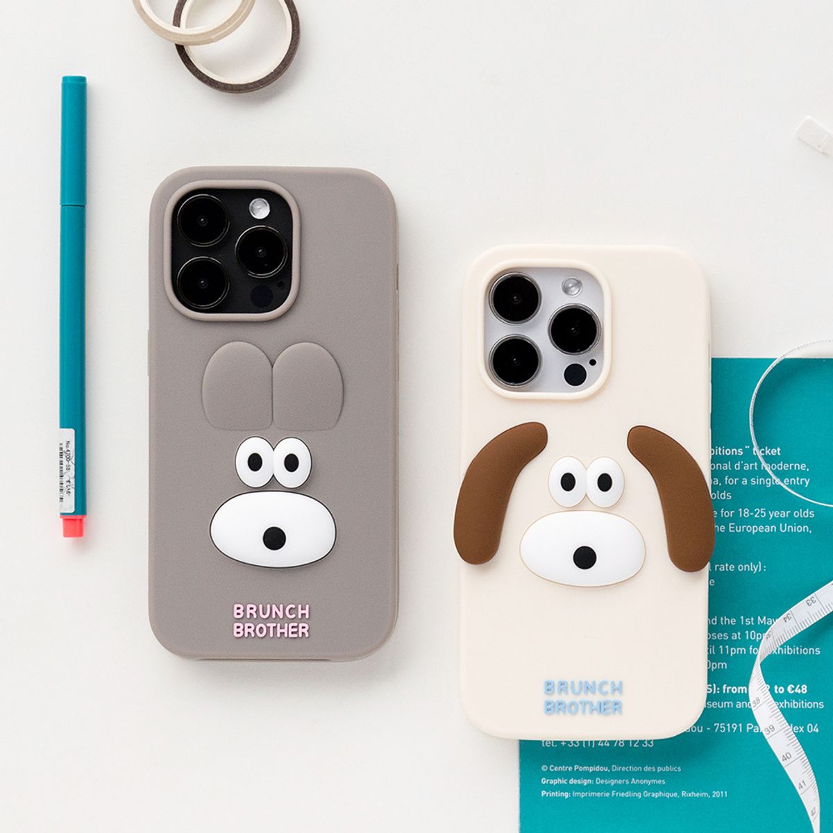 브런치브라더(BRUNCH BROTHER) Brunch Brother 버니&퍼피 실리콘 케이스 iPhone14