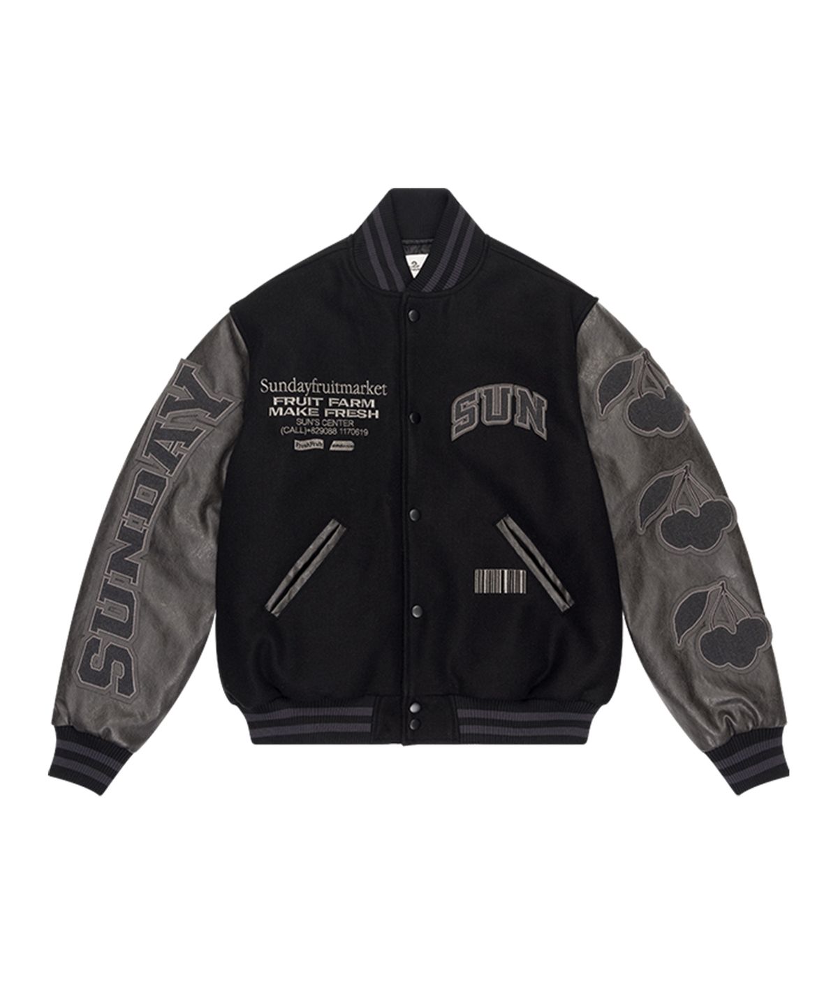 선데이후르츠마켓(SUNDAY FRUIT MARKET) SUNDAY VARSITY JACKET BLACK