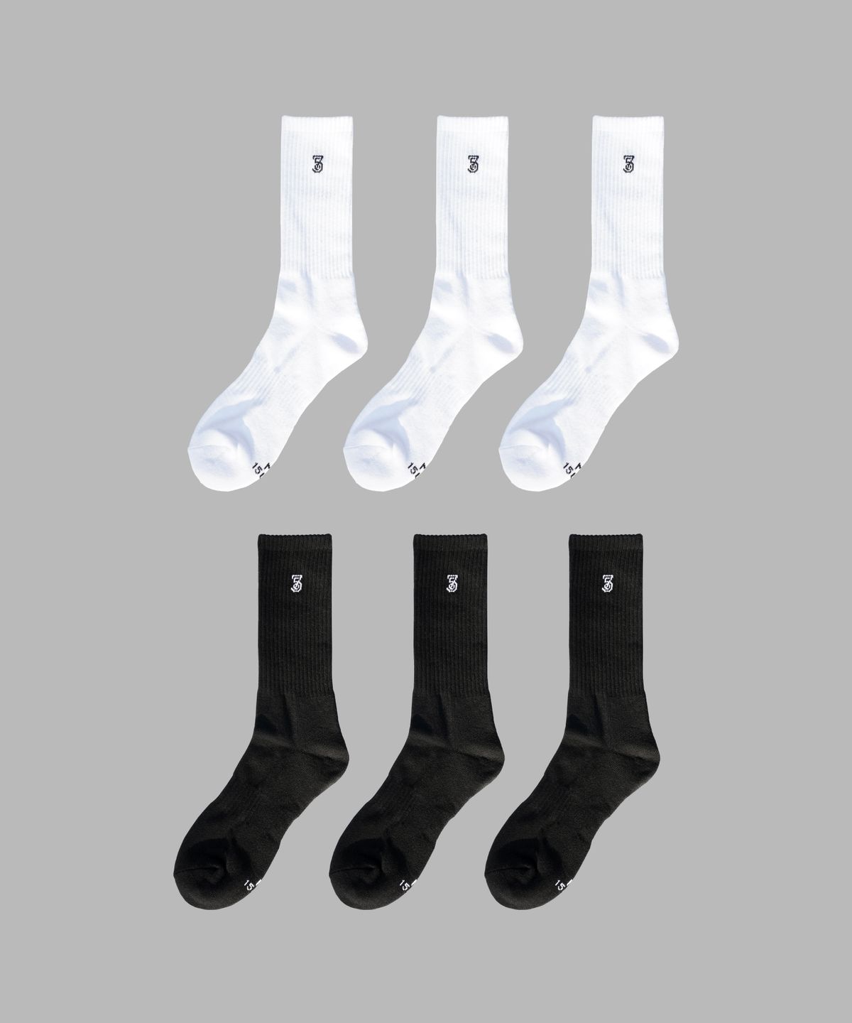 일오공칠(IL-O-GONG-CHIL) [3PACK] 1507 포멀 로고 크루 삭스- 스노우화이트/블랙