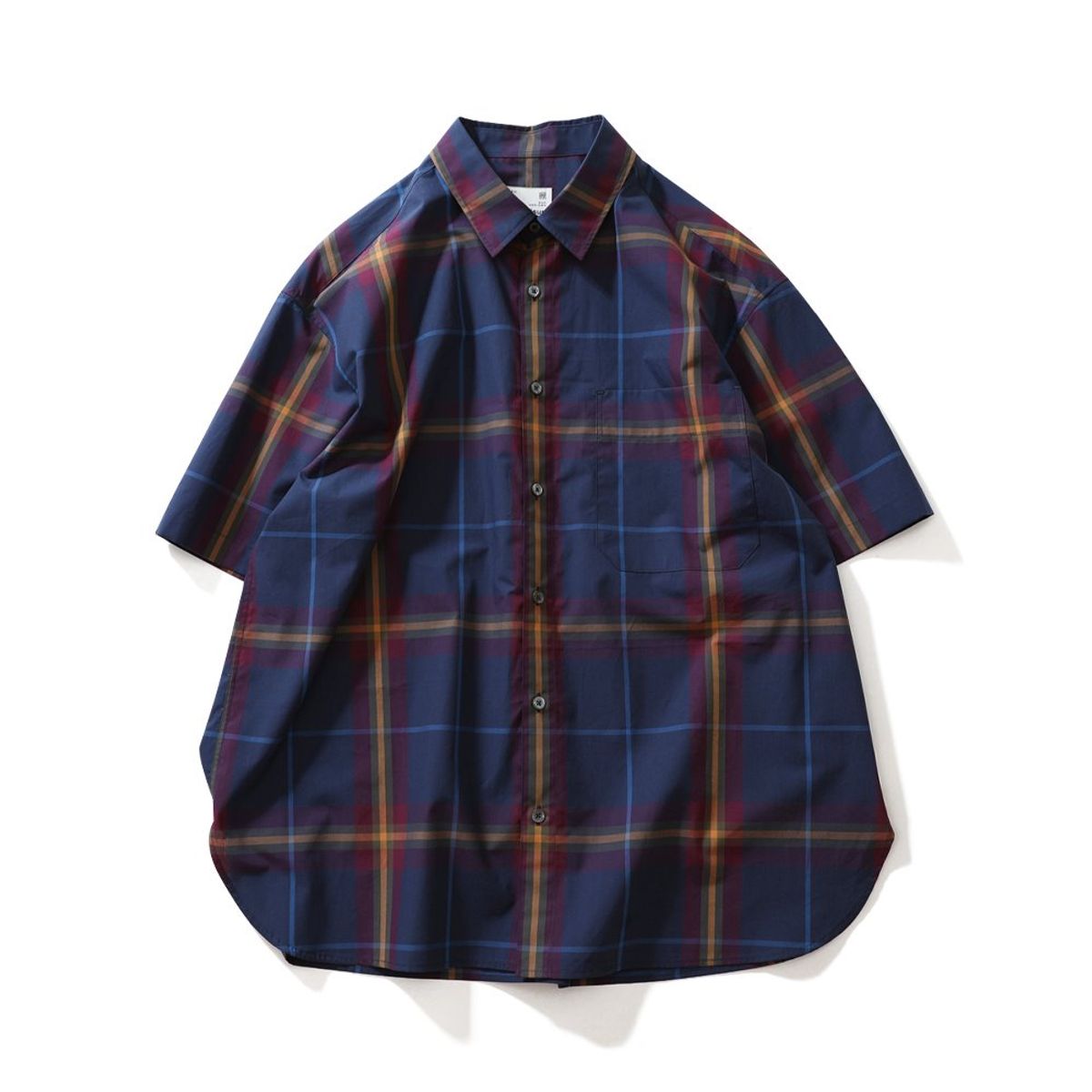 홀리선(HORLISUN) 21SS Ophir Multi Stripe Short Sleeve Shirts Navy Layer