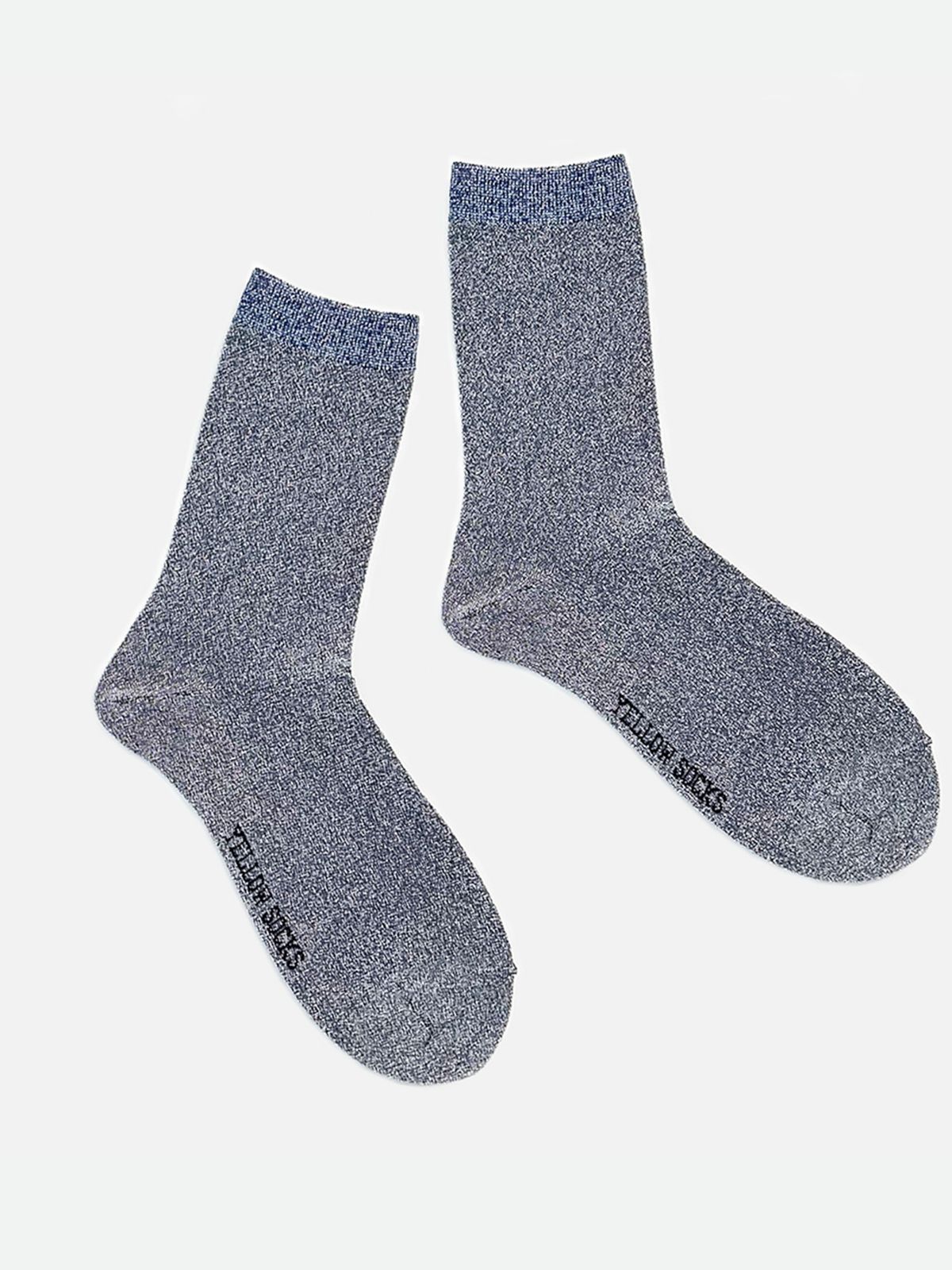 옐로우삭스(YELLOWSOCKS) 글리터 삭스 실버 네이비