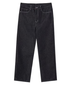 [논페이드] 레귤러 핏 데님 팬츠 - 블랙