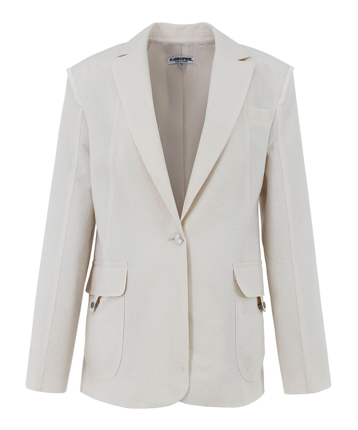 플라즈마스페어(PLASMA SPHERE) MESH JACKET IN OATMEAL(오버핏 싱글 블레이저)