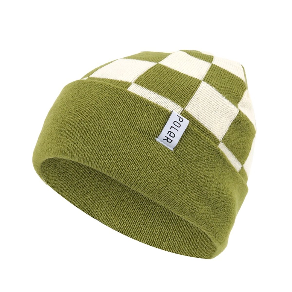 폴러스터프(POLERSTUFF) CHECKER KNIT BEANIE CHECKMATE MOSS
